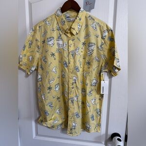 Men's Yellow Shark Print Shirt